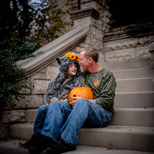 Family portrait on porch